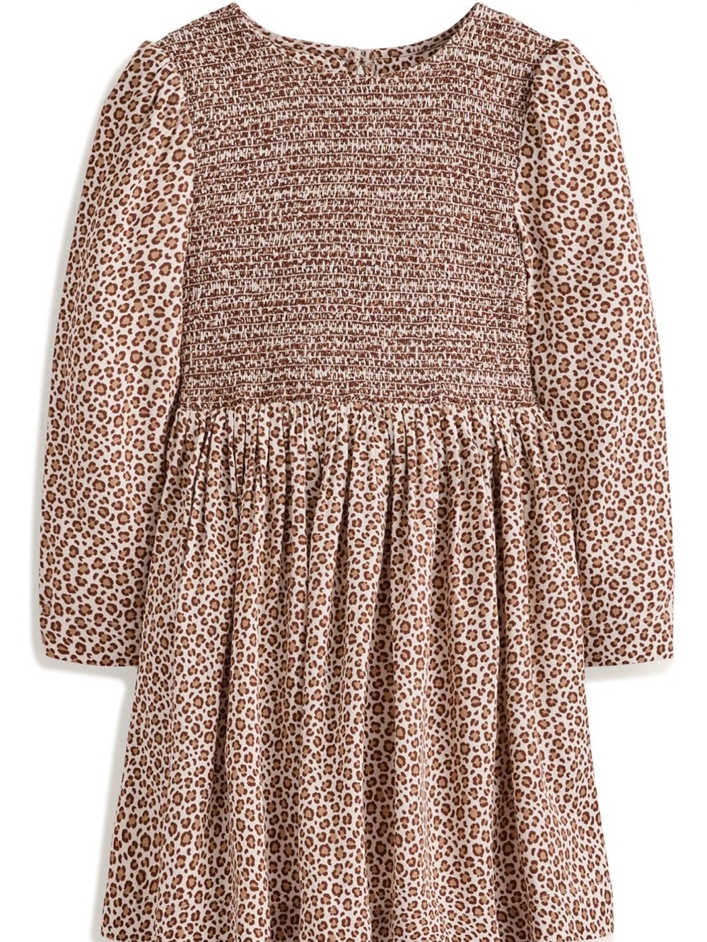 Mini Boden animal print long sleeve dress